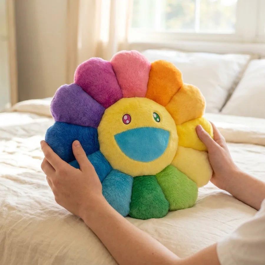 Rainbow Sunflower Plush Cushion Pillow For Home Decor