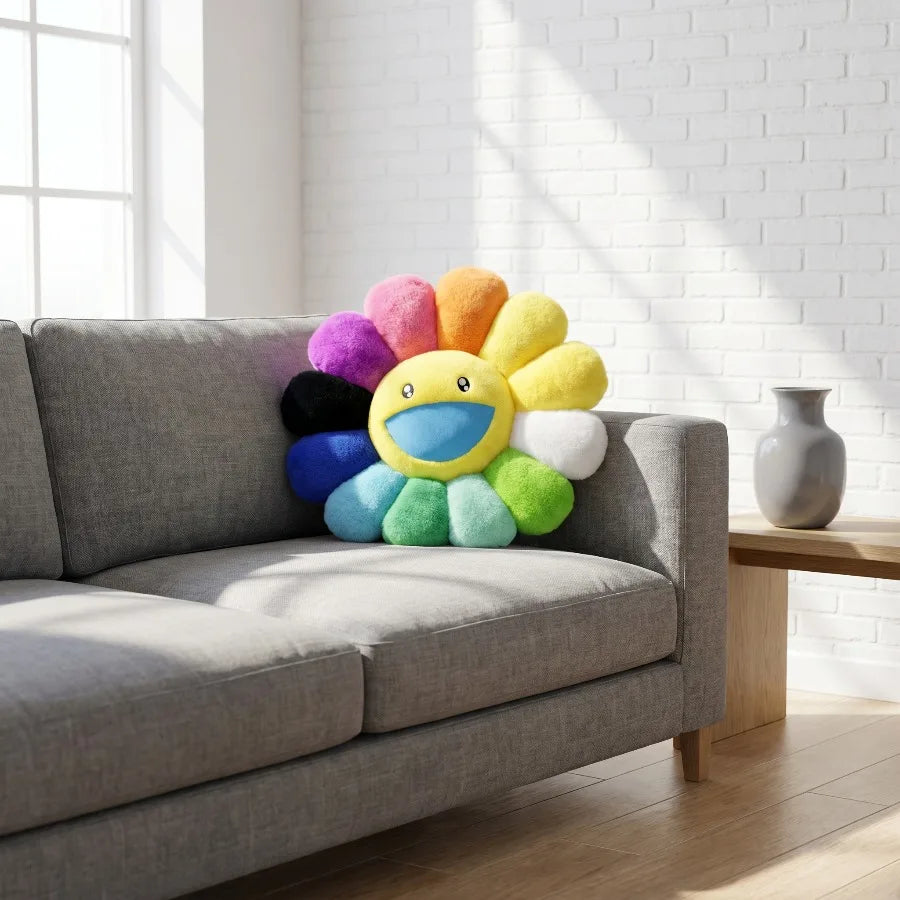 Rainbow Sunflower Plush Cushion Pillow For Home Decor
